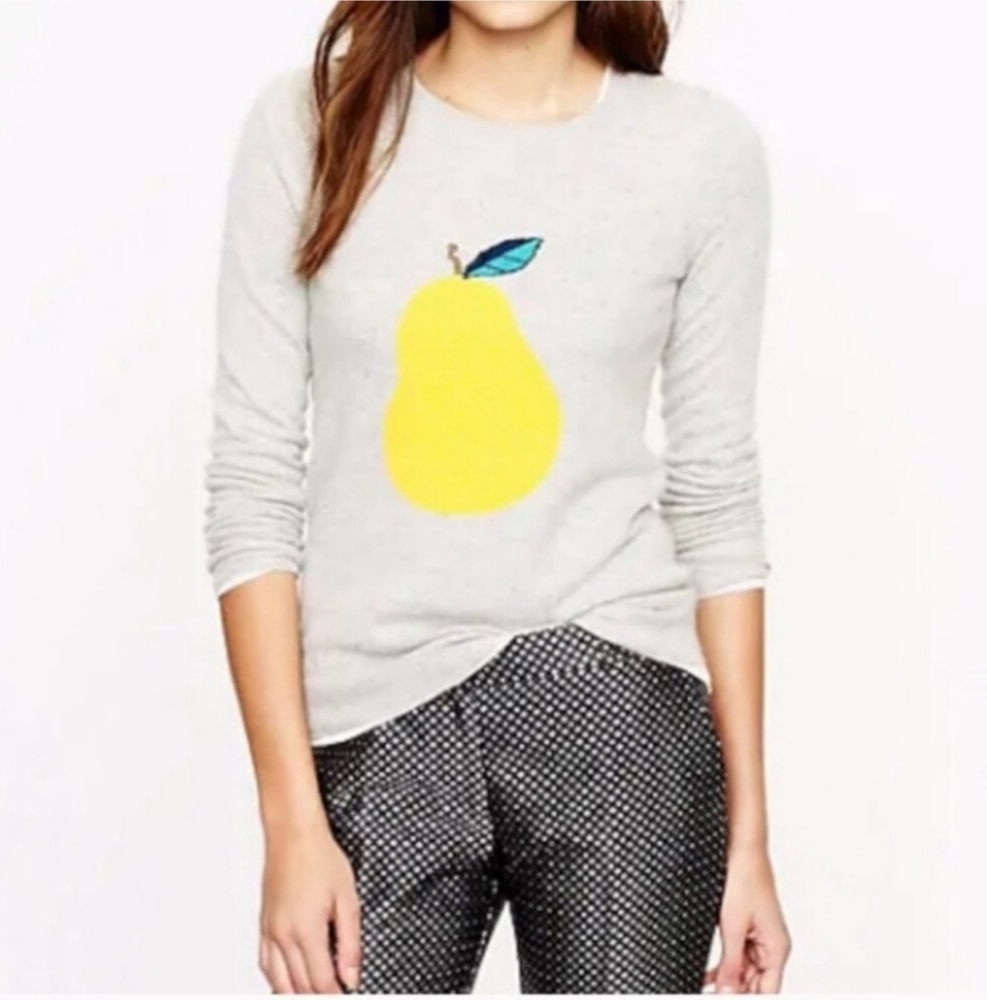 J.Crew Pear Wool Blend Crew Neck Longsleeve Pull Over Sweater Size Medium